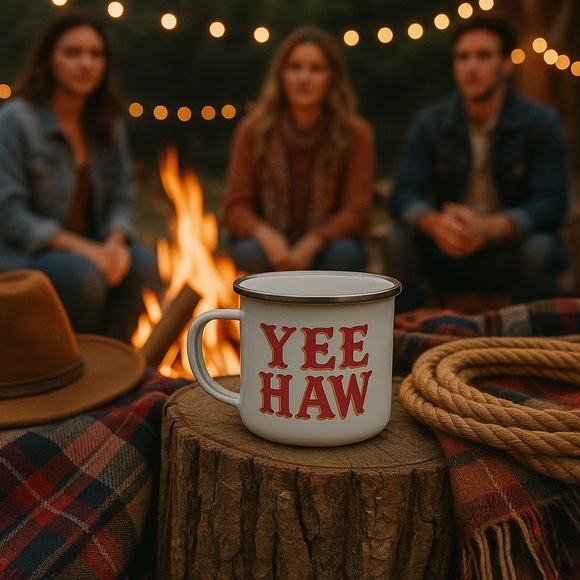 NEW Yee Haw Cowgirl Stampede Camp Mug 10 oz - Picture 2 of 7